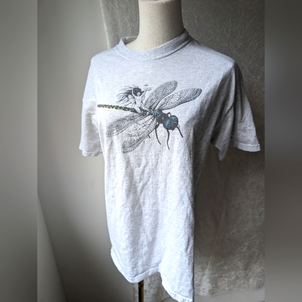 Nwot Artist Tee Limited Print Lou Cacioppo Alaska Fairy On Dragonfly
